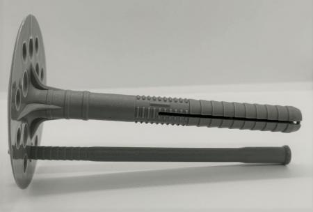 Дюбель сірий для термоізоляції 10*100 (зонтик) з пластиковим цвяхом