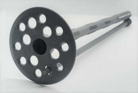 Дюбель сірий для термоізоляції 10*220 (зонтик) з пластиковим цвяхом