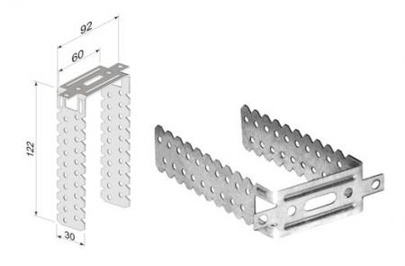 Підвіс П-подібний для г/к (125мм х 60 0,9мм)